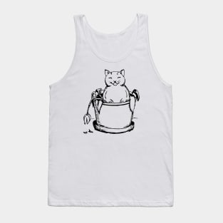 Satisfied cat in a flower pot Tank Top